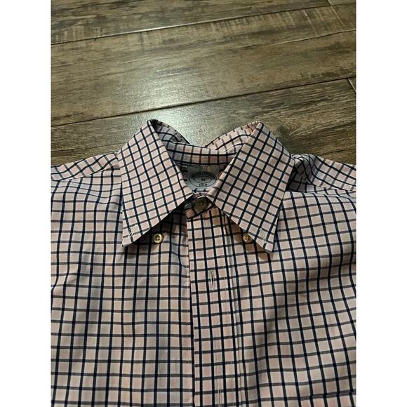 Brooks Brothers Men's White Blue Slim Fit Check Print Polo Shirt Size Medium - Picture 3 of 5
